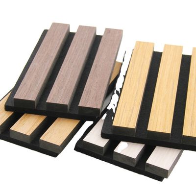 ราคาดี Eco-Friendly Akupanel Acoustic Slat Wall Panel with 550kg/m3 ~ 880kg/m3 Density and 21mm Thickness for Modern Living Room Soundproofing ออนไลน์